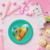 グラフィティハート水彩画 ペーパープレート (パーティー)