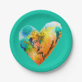 グラフィティハート水彩画 ペーパープレート (正面)
