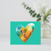 グラフィティハート水彩画 ポストカード (スタンド正面)