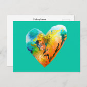 グラフィティハート水彩画 ポストカード (正面/裏面)