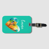 グラフィティハート水彩画 ラゲッジタグ (正面横)