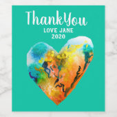 グラフィティハート水彩画 ワインラベル (シングルラベル)