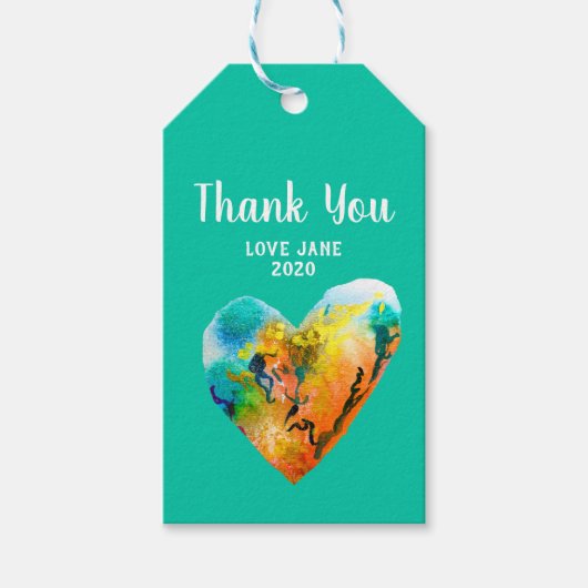 グラフィティハート水彩通りアート ギフトタグ (正面)