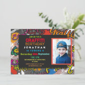 グラフィティバースデーパーティー美術工芸品写真絵を描 招待状 (スタンド正面)