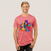 グラフィティバースト – アーバン抽象芸術通りアートティー トライブレンドＴシャツ (正面全面)