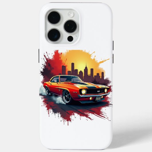 グラフィティバーンアウトマッスルカーフォンケース Case-Mate iPhoneケース (裏面)