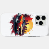 グラフィティバーンアウトマッスルカーフォンケース Case-Mate iPhoneケース (裏面 (横))