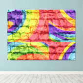 グラフィティパステルブリックウォール キャンバスプリント (インサイチュ (ウッドフロア))
