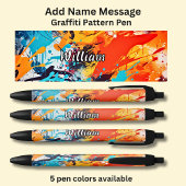 グラフィティパターンに名前、メッセージを追絵を描加する 黒ボールペン