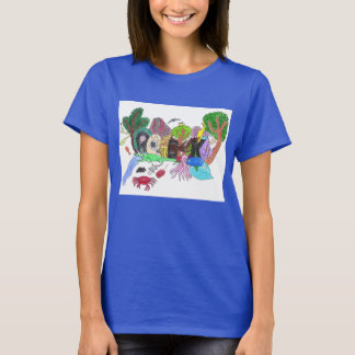 グラフィティパンクロックデザイン#1:動物の「ロック」カラー Tシャツ
