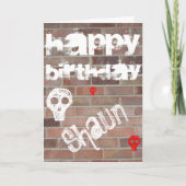 グラフィティパーソナライズされた誕生日 カード (正面)