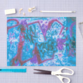 グラフィティパープルブルーアーバン色彩の鮮やかバン通りウォールアート 薄葉紙 (クラフト)