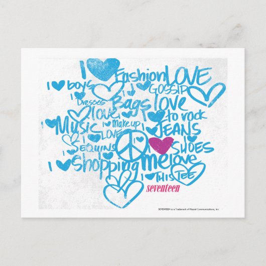 グラフィティパープル/アクア ポストカード (正面)