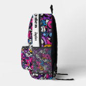 グラフィティヒップホップパターン プリントバックパック (右)