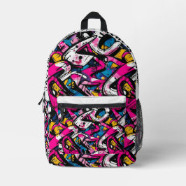 グラフィティヒップホップパターン プリントバックパック