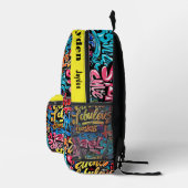 グラフィティヒップホップパターン プリントバックパック (右)