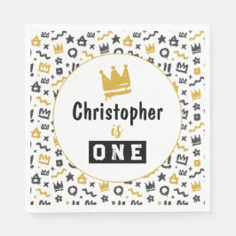 グラフィティヒップホップラベルブラック&金ゴールドドラップのードレスN スタンダードランチョンナプキン