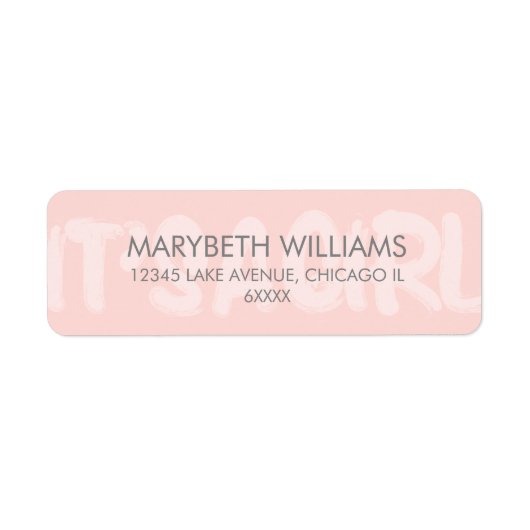 グラフィティピンクその女の子ベビーシャワー住所 シール (正面)