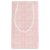 グラフィティピンクの赤ちゃんシャワーその女の子の抱き枕 スモールペーパーバッグ (正面)