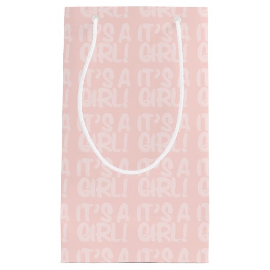 グラフィティピンクの赤ちゃんシャワーその女の子の抱き枕 スモールペーパーバッグ (正面)