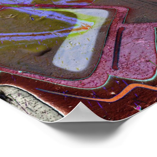 グラフィティブラウンピンクアーバングランジ通りアート ポスター (角)