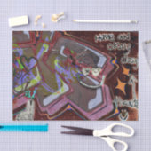 グラフィティブラウンピンクアーバングランジ通りウォールアート 薄葉紙 (クラフト)