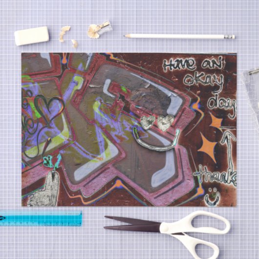 グラフィティブラウンピンクアーバングランジ通りウォールアート 薄葉紙 (クラフト)