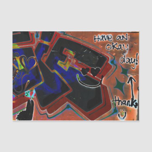 グラフィティブラウンブラックア絵を描ーバン通りウォールアート 薄葉紙 (正面)