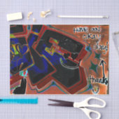 グラフィティブラウンブラックア絵を描ーバン通りウォールアート 薄葉紙 (クラフト)