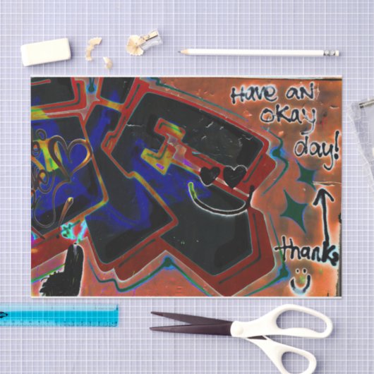 グラフィティブラウンブラックア絵を描ーバン通りウォールアート 薄葉紙 (クラフト)