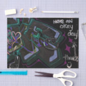 グラフィティブラックグリーンモダンアーバン通りウォールアート 薄葉紙 (クラフト)