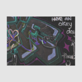 グラフィティブラックグリーンモダンアーバン通りウォールアート 薄葉紙