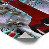 グラフィティブラックレッドアーバン通りウォールアート ポスター (角)