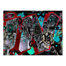 グラフィティブラックレッドアーバン通りウォールアート