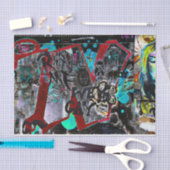 グラフィティブラックレッドアーバン通りウォールアート 薄葉紙 (クラフト)