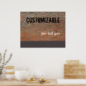 グラフィティブリック壁のカスタマイズ可能 ポスター (キッチン)