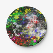 グラフィティブリック壁 ペーパープレート (正面)