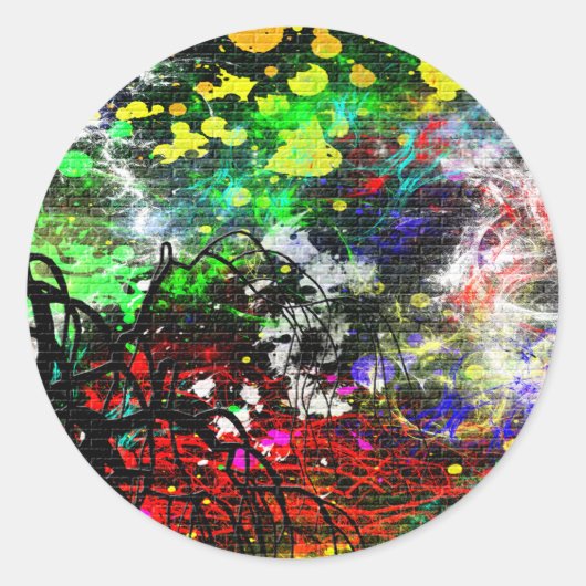 グラフィティブリック壁 ラウンドシール (正面)