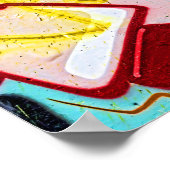 グラフィティブルーピンクアーバン通りウォールアート ポスター (角)