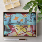 グラフィティブルーピンクアーバン通りウォールアート 薄葉紙 (ギフト)