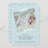 グラフィティブルーベビー誕生発表カード 案内状 (正面/裏面)