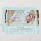 グラフィティブルーベビー誕生発表カード 案内状 (正面/裏面)