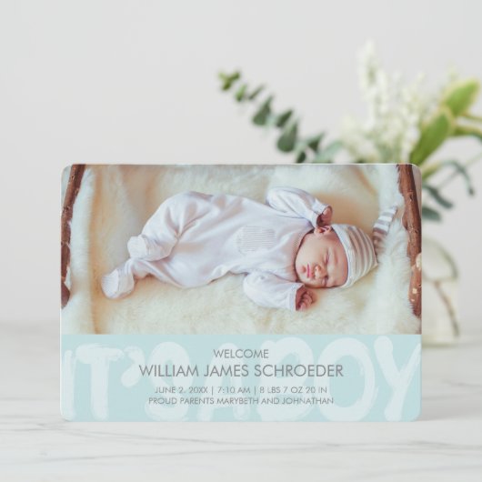 グラフィティブルーベビー誕生発表カード 案内状 (スタンド正面)