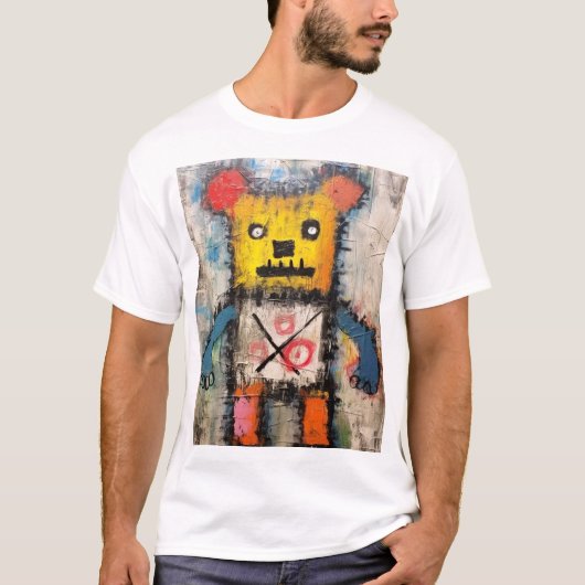 グラフィティベアブラシストロークペイントアート Tシャツ (正面)