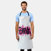 グラフィティホットピンク「FOREVER」 エプロン (着用した状態)