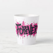 グラフィティホットピンク「FOREVER」 カフェラテマグ (正面)