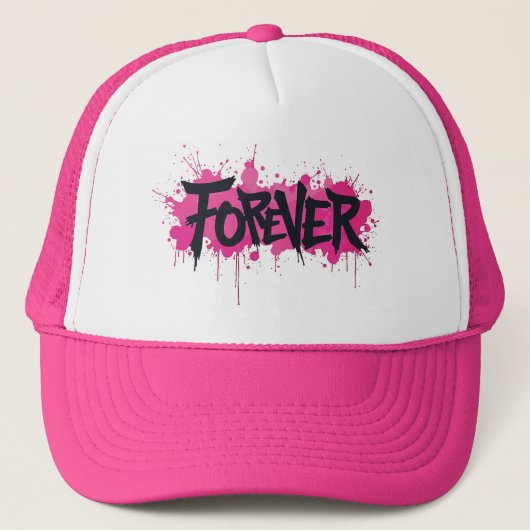 グラフィティホットピンク「FOREVER」 キャップ (正面)