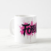 グラフィティホットピンク「FOREVER」 コーヒーマグカップ (正面左)