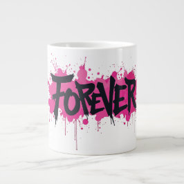 グラフィティホットピンク「FOREVER」 ジャンボコーヒーマグカップ