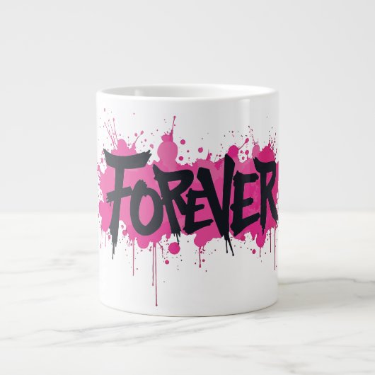 グラフィティホットピンク「FOREVER」 ジャンボコーヒーマグカップ (正面)